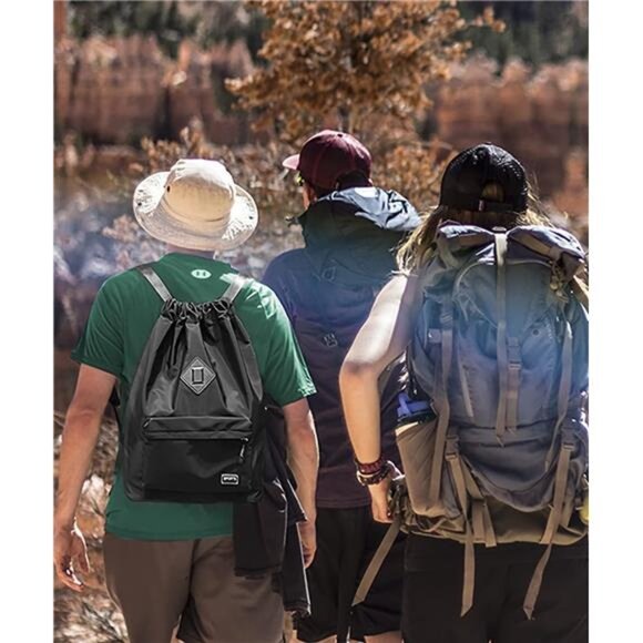 Waterproof Drawstring Sport Bag Lightweight Sackpack Backpack for Men and Women - Picture 7 of 8